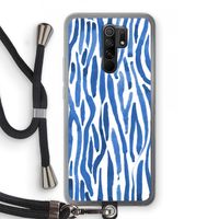 Blauwe nerven: Xiaomi Redmi 9 Transparant Hoesje met koord