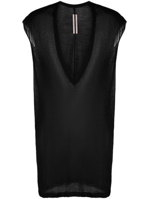Rick Owens haut sans manches à col v - Noir