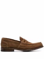 Premiata mocassins à détails de coutures - Marron