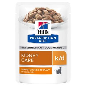 Hill&apos;s K/D Kidney Care kattenvoer nat met Kip 12x85g maaltijdzakje multipack