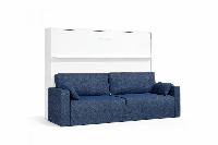 Tweepersoons Opklapbed 190x200cm - Couple - wit met bank - Geen matras - stofkleur ketor 9