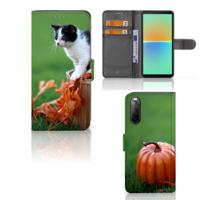 Sony Xperia 10 IV | Telefoonhoesje | Met pasjeshouder | Kitten