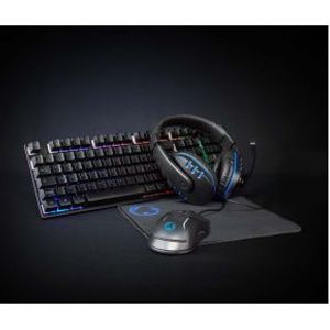 Gaming Combo Kit | 5-in-1 | Toetsenbord, Koptelefoon, Muis en Muismat | Zwart | AZERTY | Frans