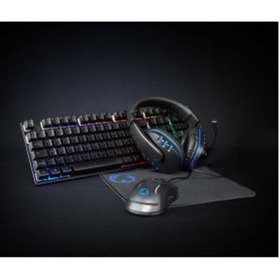 Nedis Gaming Combo Kit 5-in-1 Toetsenbord, Koptelefoon, Muis en Muismat AZERTY Frans