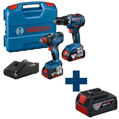 Bosch Professional SR 18V-55 accu schroefboormachine + GDX 18V-200 Accu Slag(moer)schroevendraaier 18V 4.0AH in L-Case - 06019J2207
