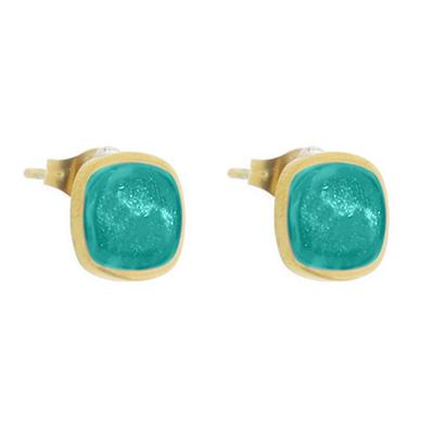Qoss Hang Oorbellen OT Turquoise | Goud