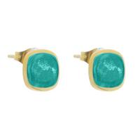 Qoss Hang Oorbellen OT Turquoise | Goud