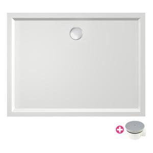Douchevloer Xenz Mariana Plus | 110x100 cm | Incl.Afvoersifon-Chroom | Acryl | Rechthoekig | Wit