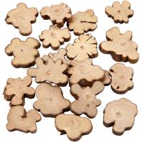 Creativ Company Houtmix, afm 15-40 mm, dikte 5 mm, 230 gr/ 1 doos