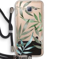 Tropical watercolor leaves: Samsung Galaxy J3 (2016) Transparant Hoesje met koord