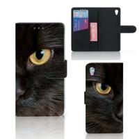 Sony Xperia Z3 | Telefoonhoesje | Met pasjeshouder | Zwarte Kat