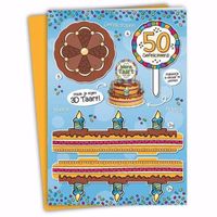Mega 3D taart kaart Sarah 50 jaar - thumbnail