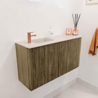 Toiletmeubel Mondiaz Joya Dlux | 81.6 cm | Meubelkleur Dusk | Faye wastafel Meli Wasbak Links | 1 kraangat
