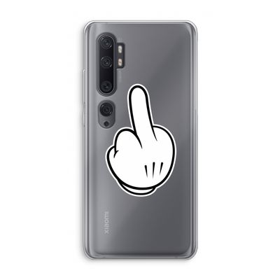 Middle finger white: Xiaomi Mi Note 10 Transparant Hoesje