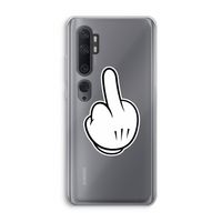 Middle finger white: Xiaomi Mi Note 10 Transparant Hoesje