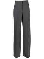 Alberta Ferretti pantalon en laine vierge à coupe ample - Gris