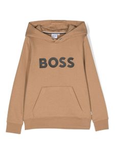 BOSS Kidswear hoodie à logo imprimé - Marron