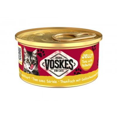 Voskes Jelly tonijn met geelstaart natvoer kat (24x85 g) 2 trays (48 x 85 g)