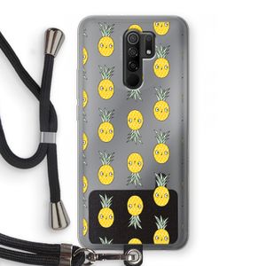Ananas: Xiaomi Redmi 9 Transparant Hoesje met koord