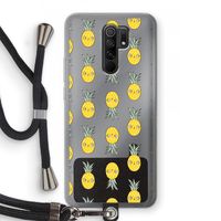 Ananas: Xiaomi Redmi 9 Transparant Hoesje met koord