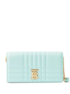 Burberry portefeuille en cuir Lola à bride en chaîne - Bleu