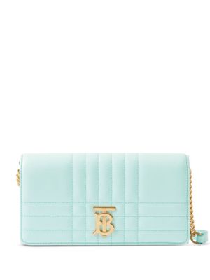 Burberry portefeuille en cuir Lola à bride en chaîne - Bleu Burberry portefeuille en cuir Lola à bride en chaîne - Bleu