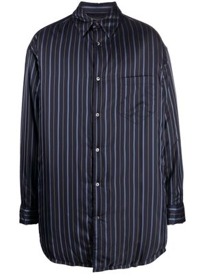 Maison Margiela chemise matelassée à rayures - Bleu