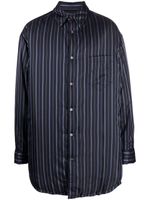Maison Margiela chemise matelassée à rayures - Bleu