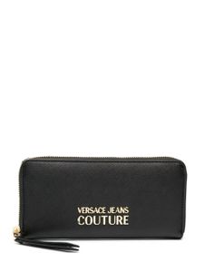 Versace Jeans Couture portefeuille en cuir artificiel à plaque logo - Noir