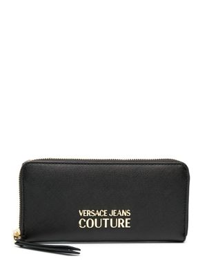 Versace Jeans Couture portefeuille en cuir artificiel à plaque logo - Noir