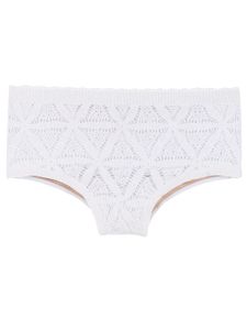 Amir Slama slip de bain à détail en crochet - Blanc