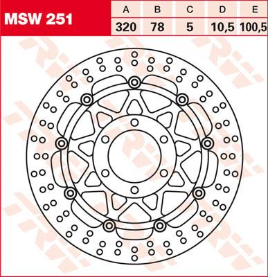 TRW Remschijf, remschijven voor de moto, MSW251