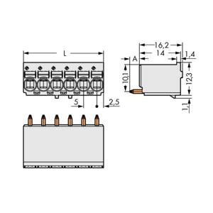 WAGO 2092-1180/200-000 Male behuizing (board) 2092 Totaal aantal polen: 10 Rastermaat: 5 mm Inhoud: 100 stuk(s)