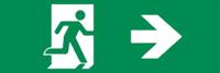 Noodverlichting richting Pijl Rechts 300x100mm - Sticker Noodverlichting richting Pijl Rechts 300x100mm - Sticker
