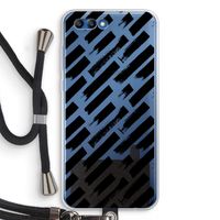 Zwarte vegen: Honor 10 Transparant Hoesje met koord Zwarte vegen: Honor 10 Transparant Hoesje met koord