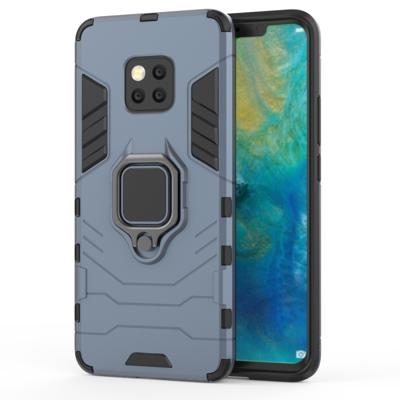 PC + TPU schokbestendige beschermhoes voor Huawei Mate 20 Pro met magnetische ringhouder (marineblauw)