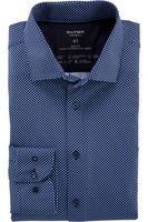 OLYMP Level Five 24/Seven Dynamic Flex Body Fit Jersey shirt blauw/wit, Motief