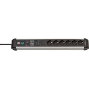 Brennenstuhl 1391010600 power uitbreiding 3 m 6 AC-uitgang(en) Binnen Zwart, Zilver