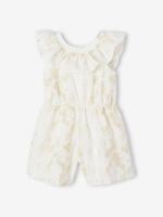 Jurk met borduursel en bloemen wit