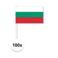 100x Bulgarije decoratie papieren zwaaivlaggetjes   -