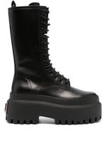 Dolce & Gabbana bottes en cuir à plateforme - Noir - thumbnail