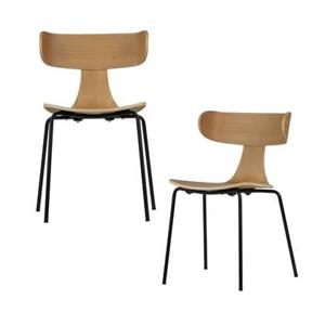 BePureHome Form Eetkamerstoelen - Hout - Naturel - Set van 2