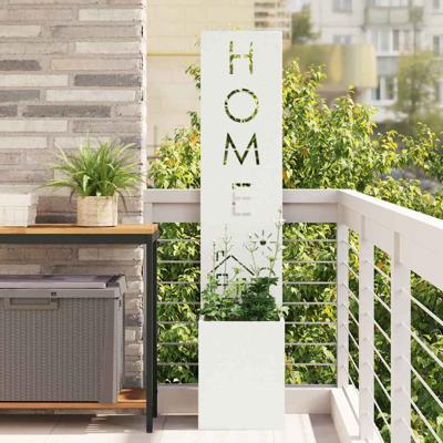 Tuin Privacy Screen Fretwerk Wit 32 x 140 cm Koudgewalst staal