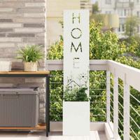 Tuin Privacy Screen Fretwerk Wit 32 x 140 cm Koudgewalst staal
