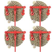 VEVOR kettinglastbinder, 5/16 inch spanset met 6.600 lbs laadvermogen en twee bevestigingshaken, inclusief (4) ratelbevestigingen - (4) 21 inch Grade 80 kettingen, transportlastpakket voor trekken en slepen