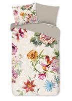 Good Morning Dekbedovertrek "bloemen" - Zand - (140x200/220 cm) - Katoen