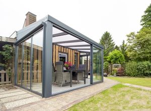 Tijdelijk 15% korting | Verasol Aluminium Tuinkamer Polycarbonaatdak 400x350 cm Aluminium Verasol