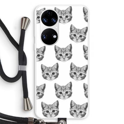Kitten: Huawei P50 Transparant Hoesje met koord