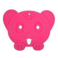 Kleine tijger hoofd patroon hittebestendige anti-skidding siliconen warmte-isolatie mat (magenta)