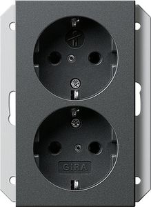 GIRA Wandcontactdoos 2V RA KB 1DS antraciet 55 273128